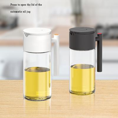 Ölflasche Haushalt auslaufsicher Glas Sojasaucenkrug, Essig Ölkanne Drücken und Sprühen Doppelzweck Ölsprühflasche Küchenkochgeschirr
