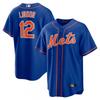 New York Mets Baseball Jersey Lindor 12 Embroidered Sportswear Unisex V-Neck Nylon Performance Tee