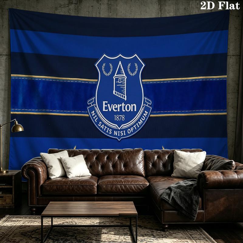 Custom Name Everton Football Club Printed Tapestry – Wall Hanging for Bedrooms, Dorms, and Home Decor