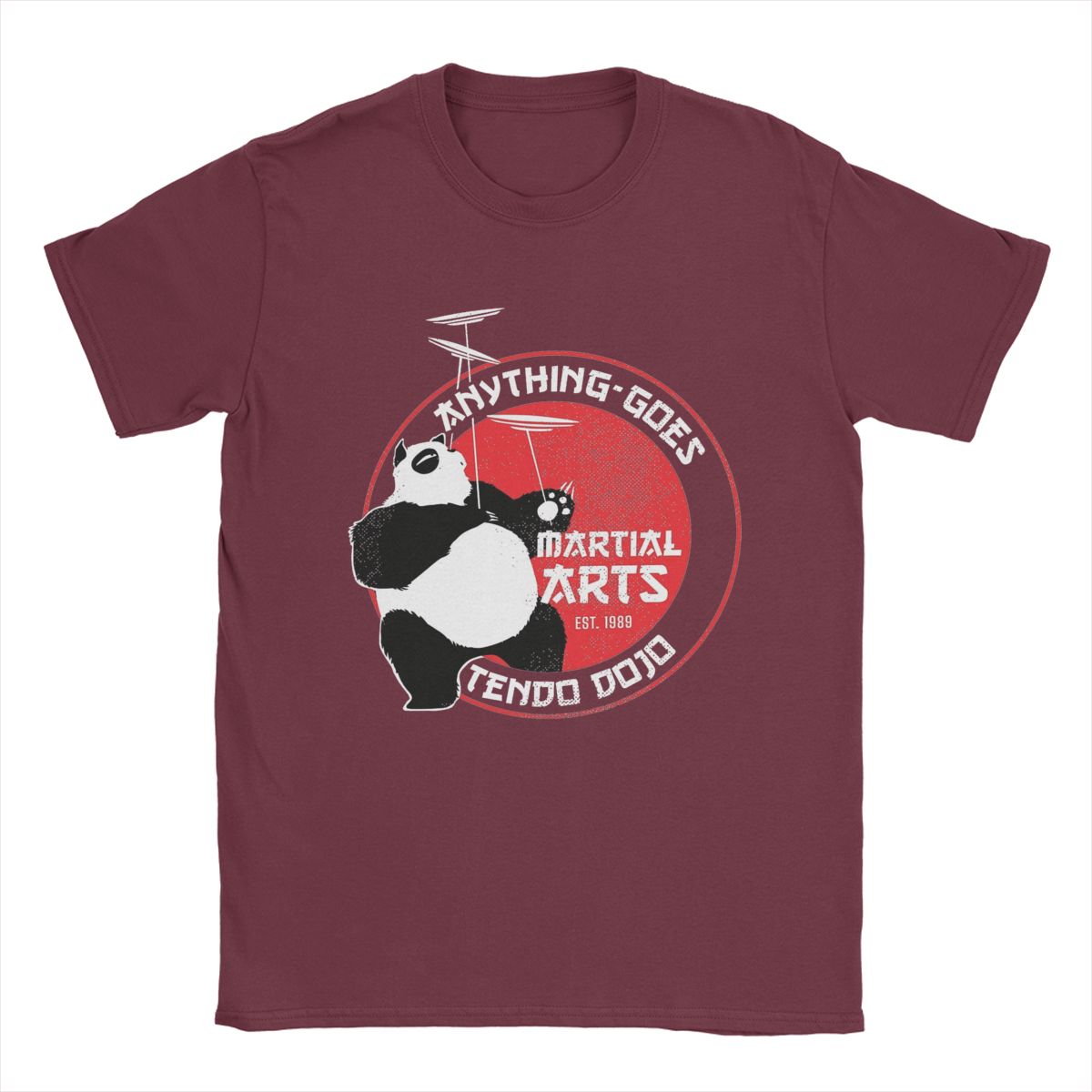 

Футболка Panda Anything-Goes Martial Arts Dojo Ranma 1/2 для мужчин, винтажная хлопковая футболка с коротким рукавом, подарок на день рождения, топы XXXXXL бордовый