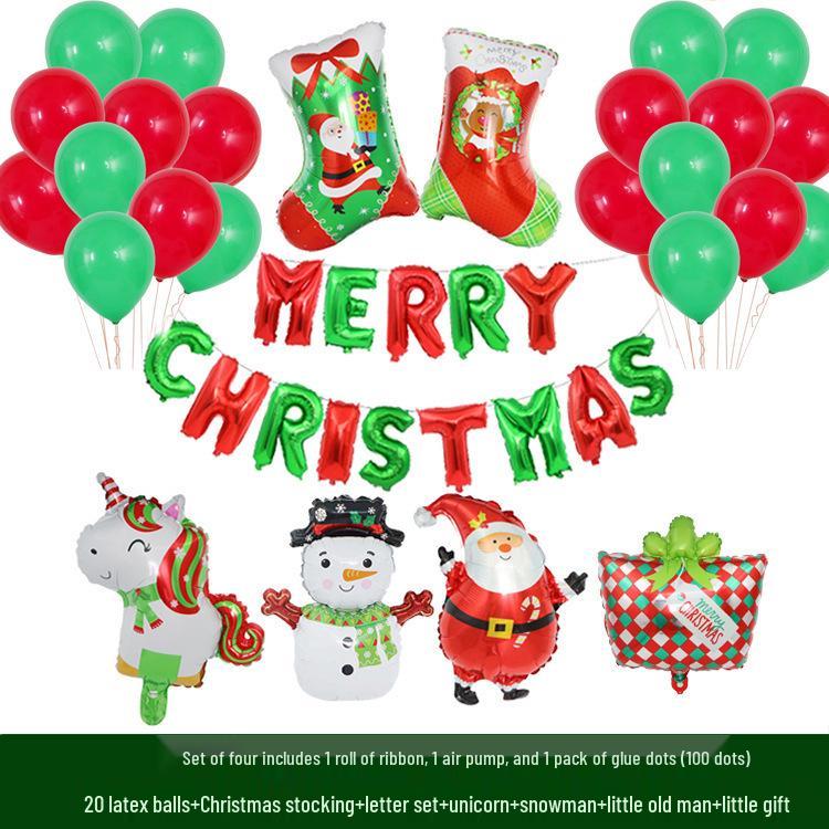 

Набір для прикраси різдвяної вечірки: Дід Мороз та Сніговик Повітряні кулі