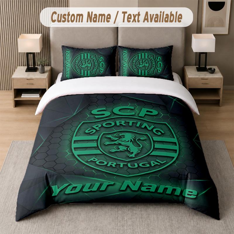 Sporting CP Design Bedding Set Custom Text 1 Duvet Cover & 2 Pillow Cases