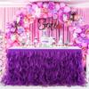 Multicolored Tulle Table Skirt, Fit for Rectangle and Round Tables - Sheer Ruched Willow Tabletop Decoration, Chiffon Pleated Table Cloth