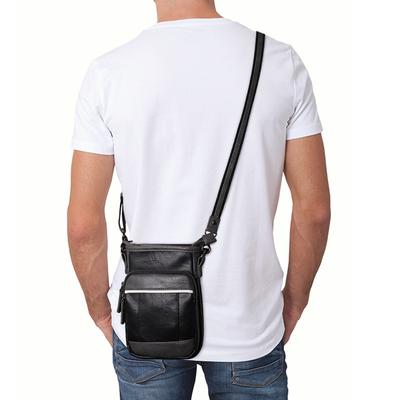 Fashion Men's Leather Shoulder Bag Multi-pocket Large Capacity Shoulder Bag Advanced Texture Simple Men's Satchel