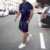 2025 Summer New Fashionable Printed Men's Shorts Set Quick Drying Breathable Sports Set Short Sleeve Set Men's Jogging Set