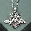 Retro Gothic Style Silver Moth Pendant Necklace