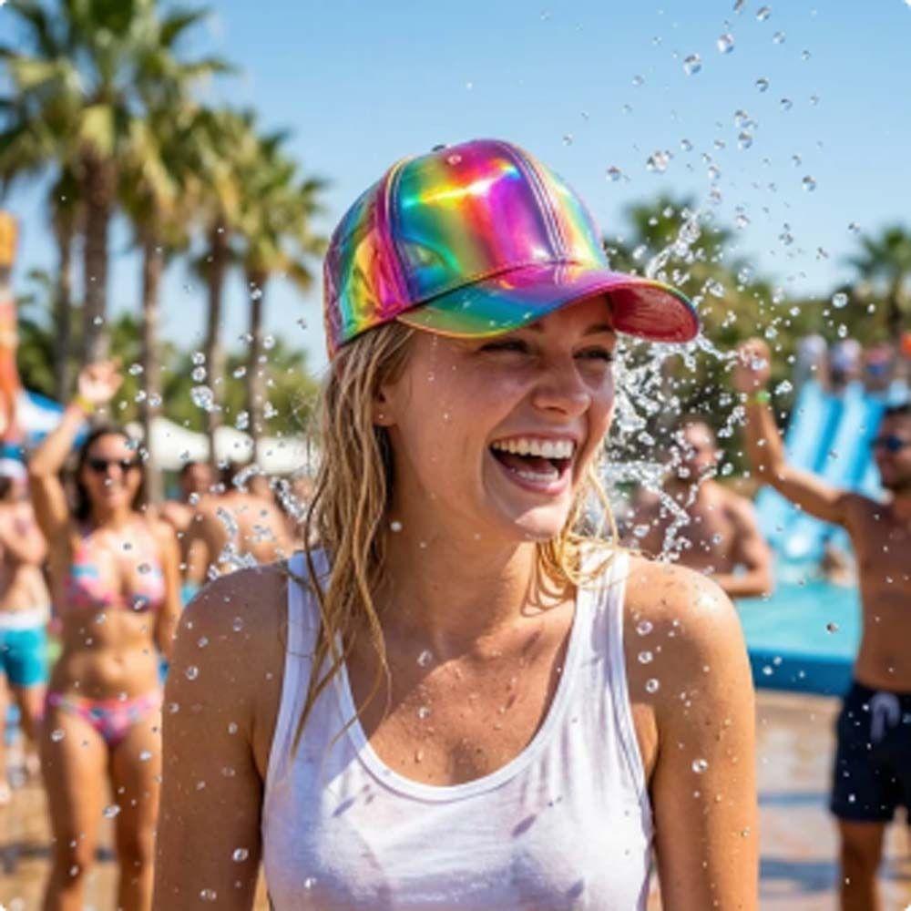 Adjustable Brim Water-Splashing Festival Hats UV Protection Baseball Cap Water Sprinkling