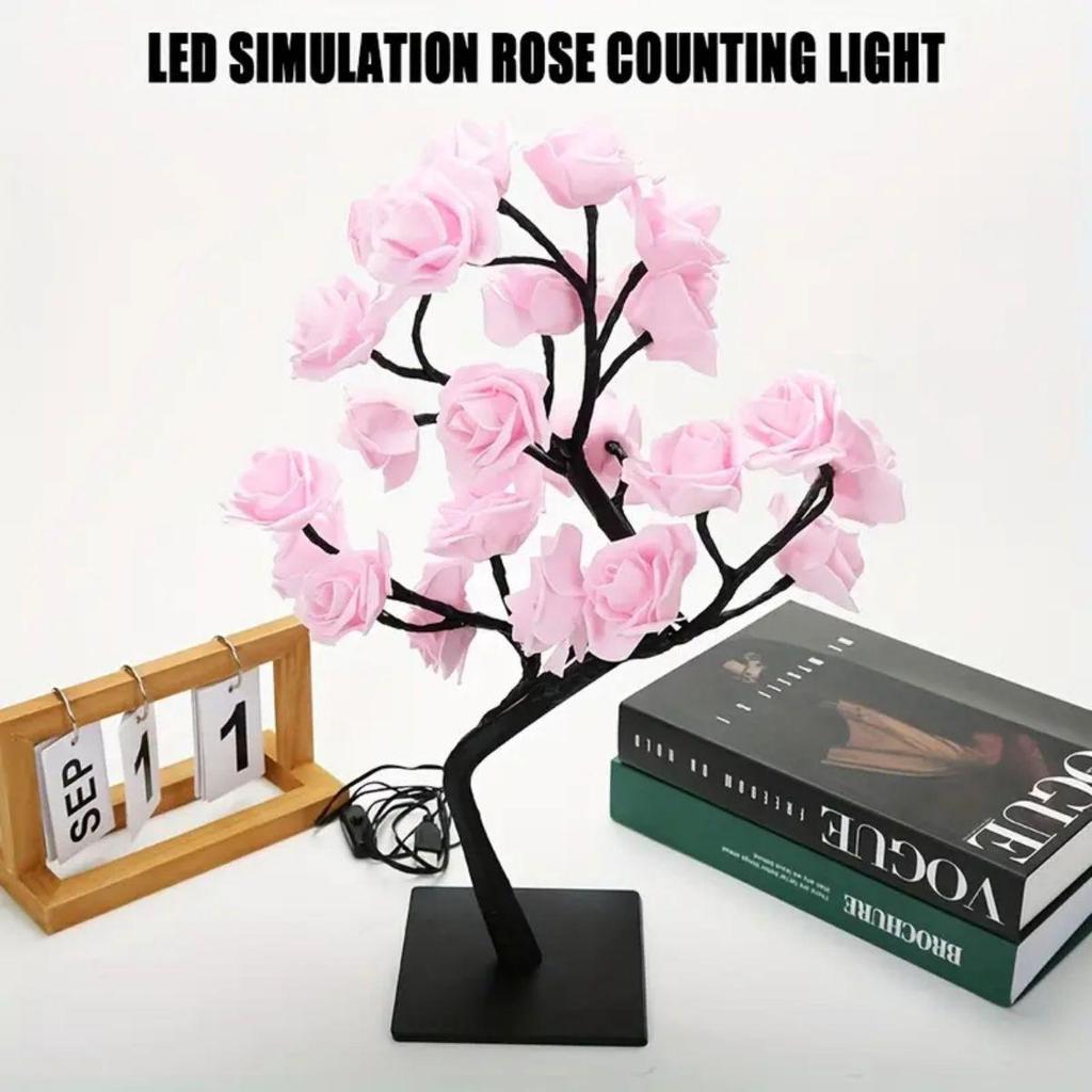 LED Rose Flower Room Decoration Night Light: Modern Home Atmosphere Ornament
