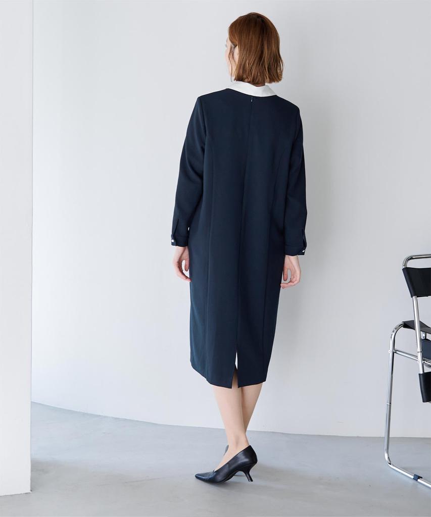 Yours Collared Dress BDXN1761 Medium Navy I-Line Women's