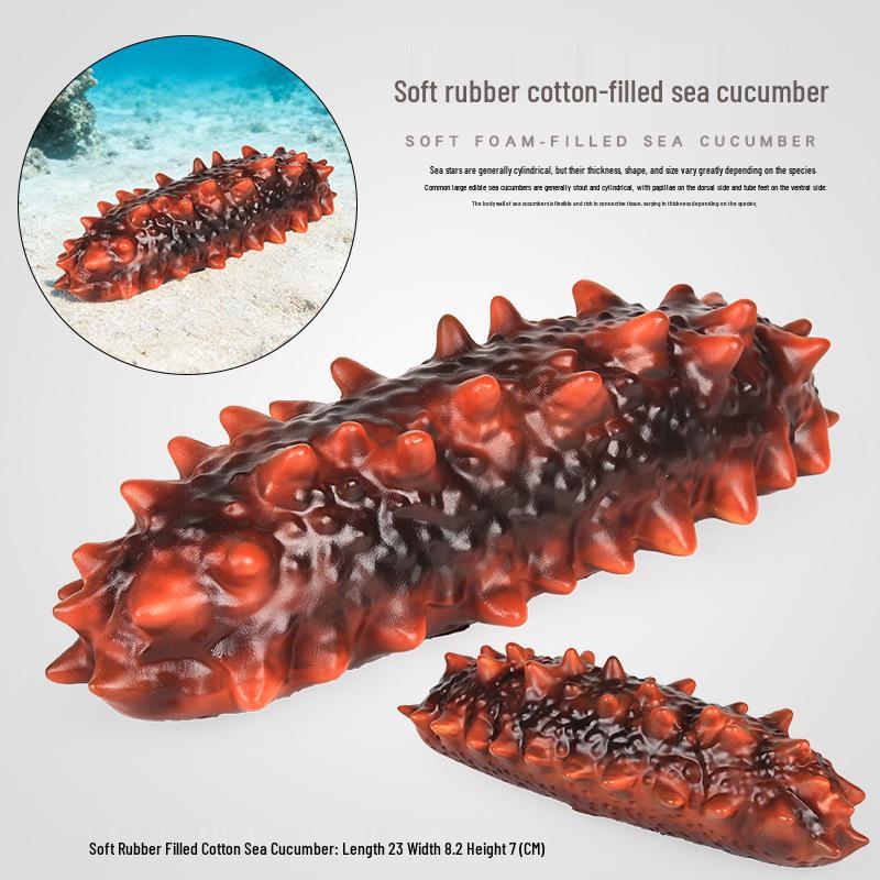 Marine Animal Simulation Toy Set: Sea Cucumber, Beluga Dolphin - Soft Rubber Models for Children's Learning & Decor.