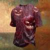 Men’s Casual Halloween Handprint Graphic Crew Neck Short Sleeve T-Shirt Comfortable Loose Fit Top for Holiday Party