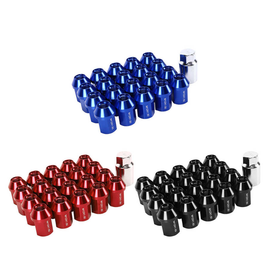 20pcs M12x1.5 Wheel Lug Nuts 35mm 6061 Aluminum Alloy Closed End Tire Lug Nuts Replacement for Car Accessories Tool