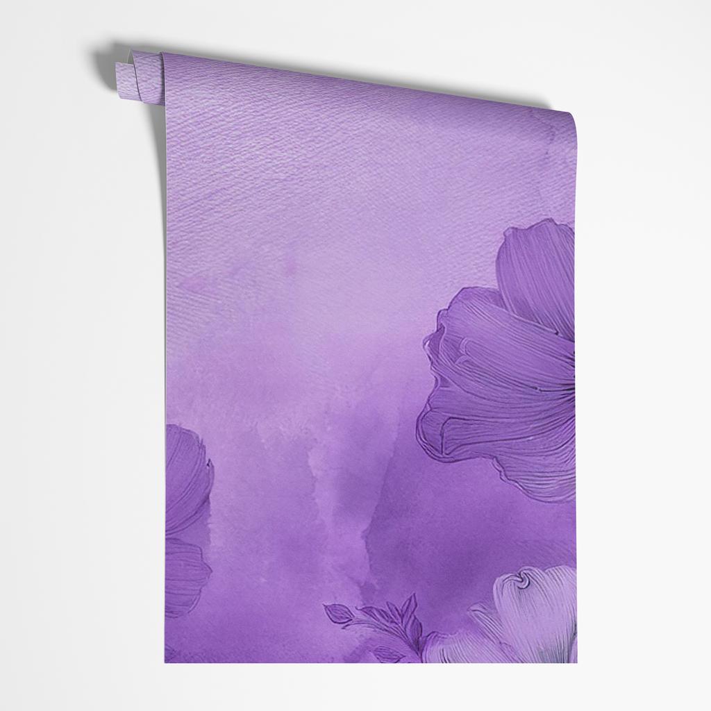 Hintergrundbild Lila Blumen auf einer Wiese