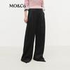 MO&Co. Women's High Waist Straight Leg Trousers