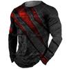 Vintage Tees Long Sleeved Black T Shirt Men 3d Print Shirts Claw Graphics T-Shirts Red Men'S Clothing Tops Casual Streetwear