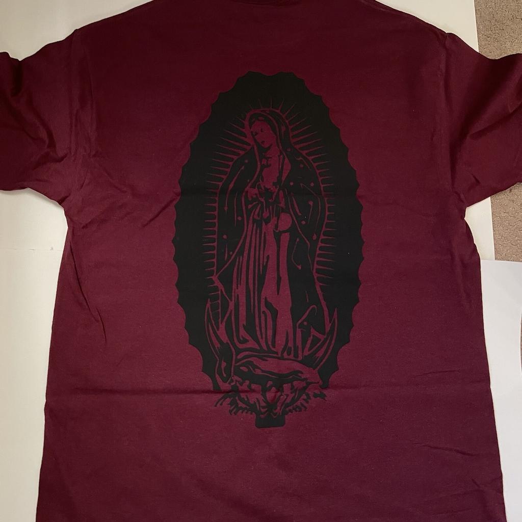 Our Lady of Guadalupe Virgin Mary PUFF PRINT VINYL 100% Cotton Tee T Shirt
