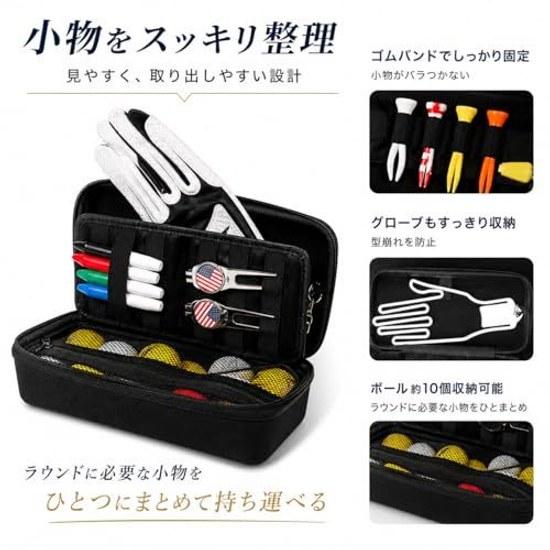 Golf Pouch Glove Holder Small Item Storage Partitioned Large Capacity Tee Marker Carabiner Water-resistant Round Mens Womens.