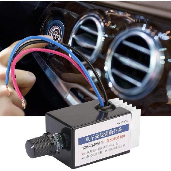 Universal DC 12V/24V Motor Controller Switch for Car Truck Fan Heater Control, Adjusting Speed of Automobile Fan Heater, Defroster, Fans, etc 10A