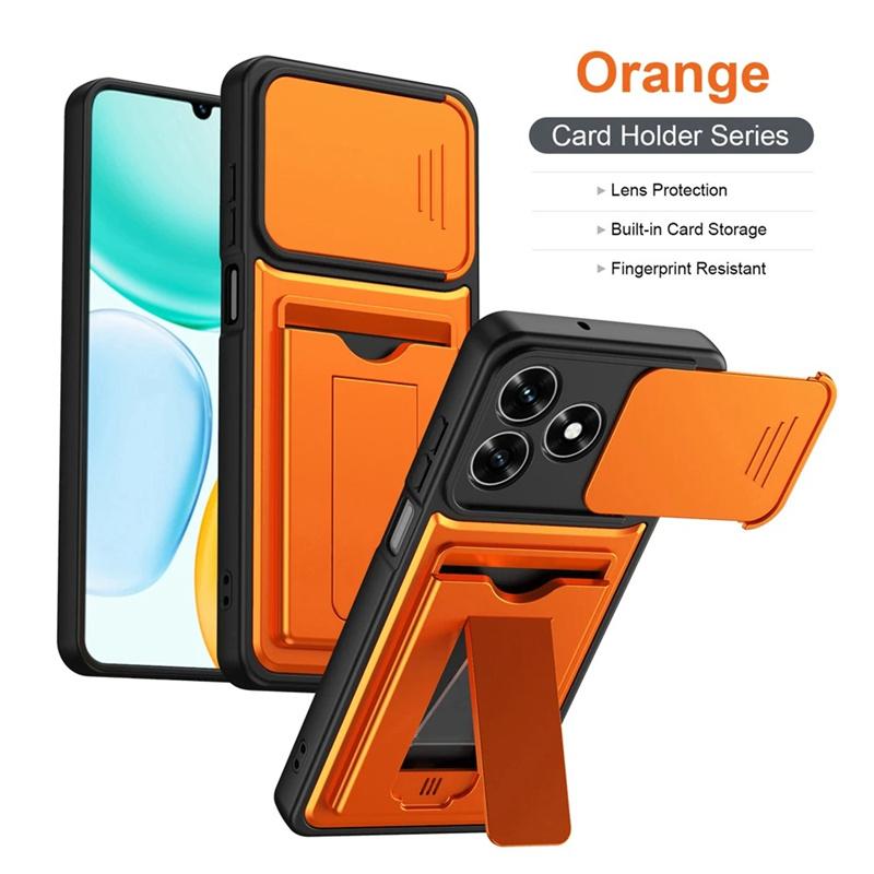 For Honor X5C X5D Plus Case multi-layer structure, shockproof cover with bracket, card slot, lens protection