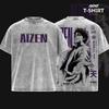Manga BLEACH T-shirt Men Clothing Aizen Sousuke Graphic Vintage Washed T Shirt Summer Casual Oversized 100% Cotton Tee Clothes