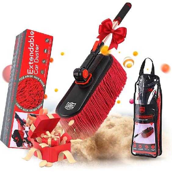Автомобильная щетка-сметчик для кузова, не царапающая, Мягкий набор щеток для автомобиля, грузовика, внедорожника, автодома и мотоцикла, Хлопковое волокно с воском, Сметчики для автомобиля с выдвижной ручкой, Сметчик для Reddusterset