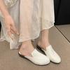 2024 New Spring and Autumn Women's Shoes Fashionable Round Toe Solid Color Wedge Home Comfort Women's Flat Toe Slippers