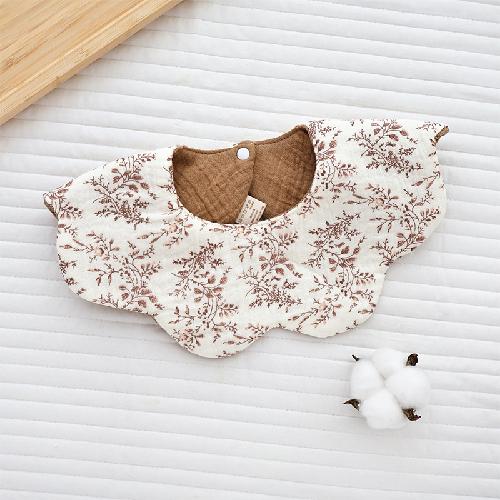 Ins Double-sided Cotton Waterproof Bib Crepe 360-degree Rotating Saliva Towel Children's Breathable Gauze Baby Bib