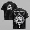 Anime Baki Hanma Baki Graphic T Shirt Men Short Sleeve Clothing Casual Cotton Tshirt Vintage Washed T-shirt Harajuku Male Tops