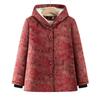 Elderly Women's Plush Lined Hooded Winter Coat