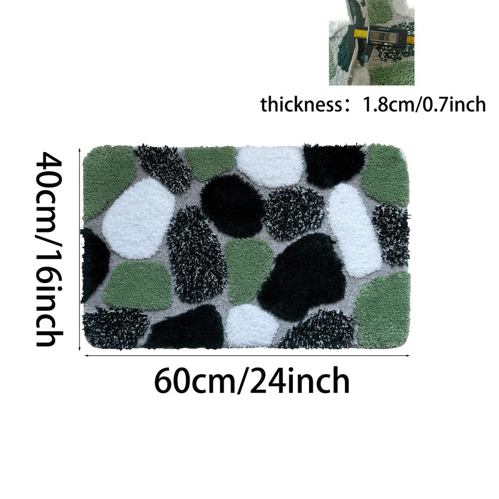 [Weiche Badematte] Weiche Plüsch-Kieselform-Badematte | Rutschfeste Rückseite, Ultrafine Polyester-Mischung, Mehrfarbige Optionen für Schlafzimmer- & Wohnzimmerdekor