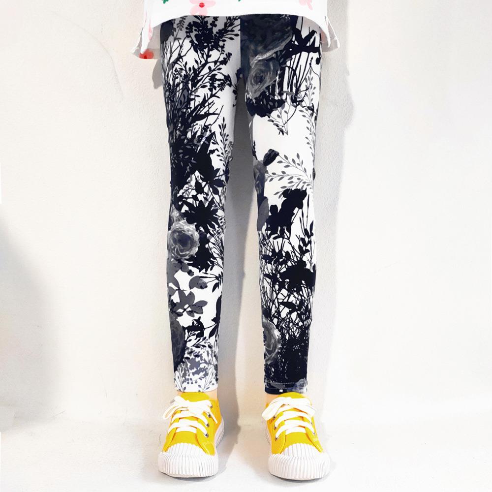 Kids' Spring/Summer Printed Milk Silk Stretch Base Layer Pants