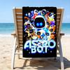 proof beach towel with a Astro Bot4 pattern - soft,absorbent,quick-drying,machine washable - perfect for swimming,camping,bathing