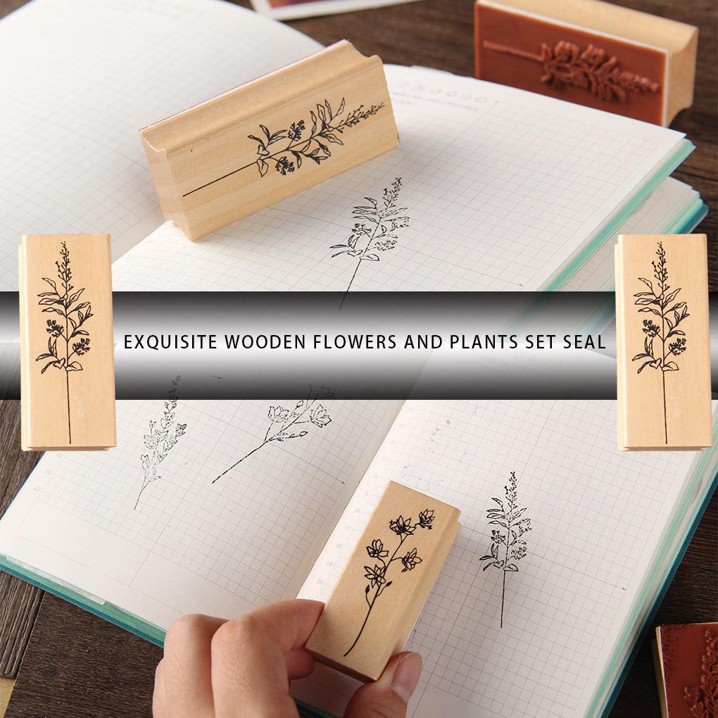 Vintage Grass Plants Stamp DIY Wooden Rubber Stamps for Scrapbooking