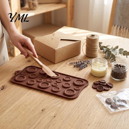 Sewing Themed Cake Decor 19-Hole Silicone Button Molds, Three Sizes DIY Decorating Tray, Kitchen Baking Accessories Flexible Easy Release Gadgets for