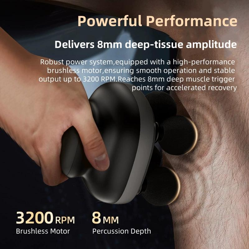 4-Heads Handheld Fascia Gun Professional Muscle Massager Tool Electric Deep Tissue Body Massager Portable for Myofascial Release