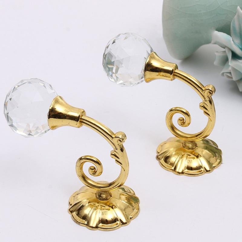 Curtain Holdback Wall Mounted Drapery Tiebacks with Crystal Ball Decorative