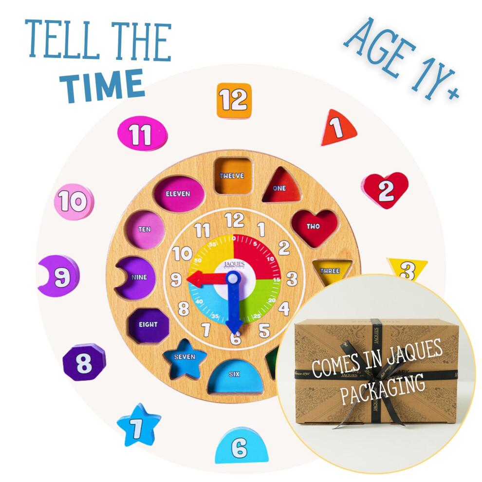 Jaques of London | Montessori Spielzeug für 1-Jährige | Hölzerne Lernuhr | Lernuhr für Kinder | Lernspielzeug für 2-Jährige | Holz
