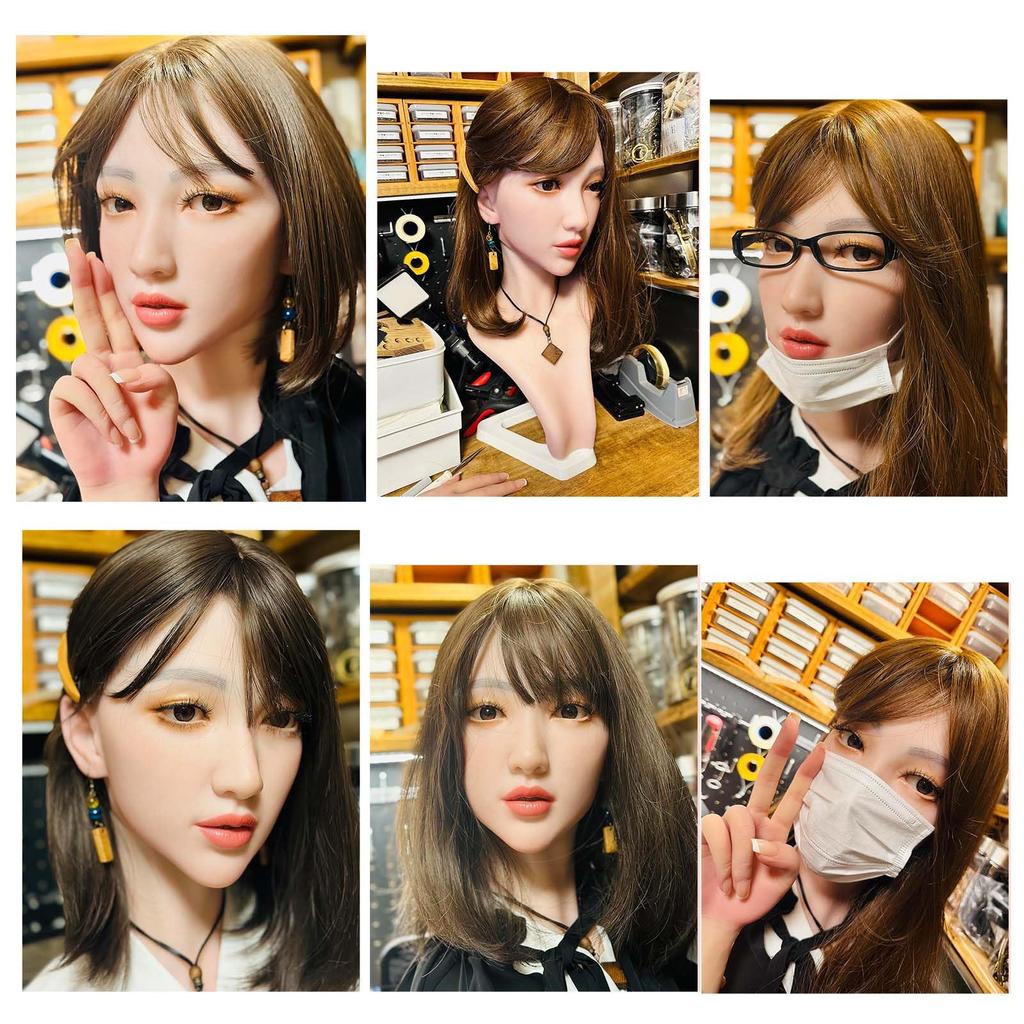 TEYVIYI Mannequin Head Wig Realistic Wig Wig Store Beauty Accessories Display Head, Model, Holder, Silicone, Soft, Skin-Tone, Stand, Accessory,