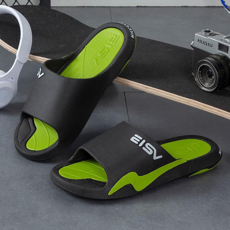 

Мужские летние тапочки, дышащие крутые пляжные домашние и уличные женские тапочки, мужские повседневные туфли большого размера, сандалии унисекс 44/45 зелёный