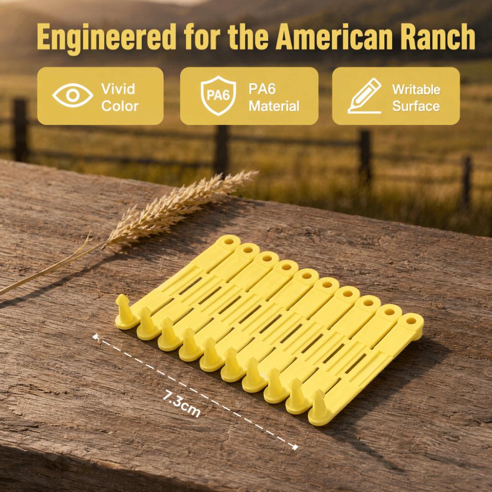 100Pcs Durable Livestock Ear Tags Yellow Animal Ear Tags Perfect Ear Tags Pig