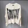 Meichao Street Vintage Graffiti Letter Printing Long Sleeve T-Shirt Men'S And Women'S Loose Bottom Shirt Tide