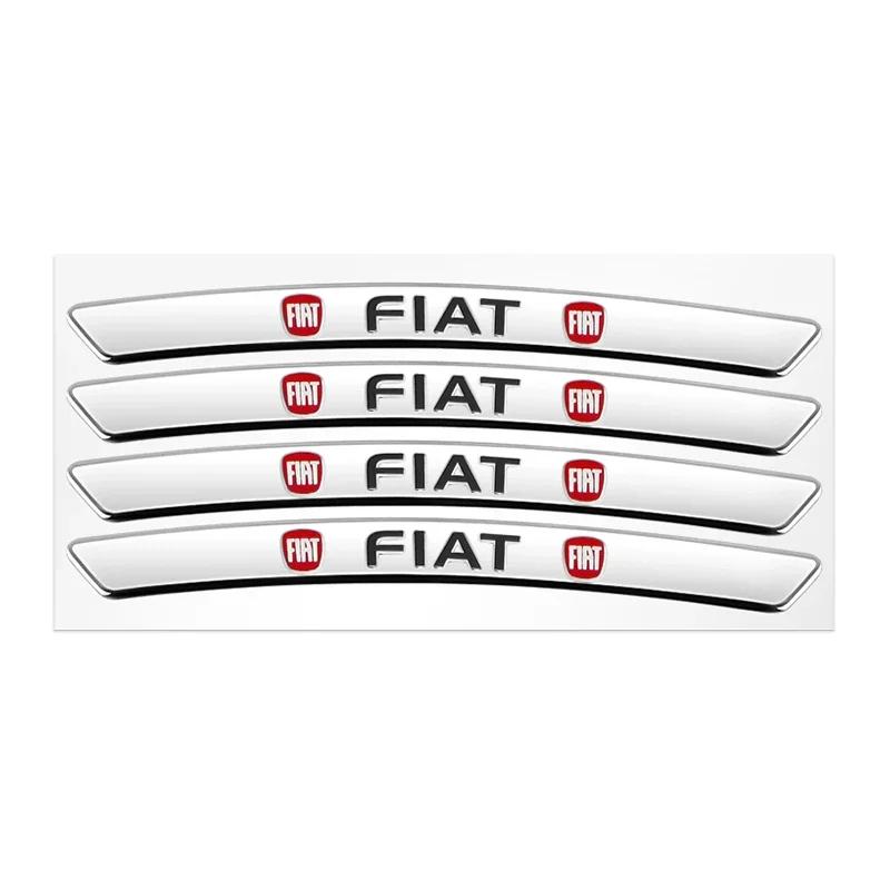 Aluminum Auto Racing Car Wheel Hub Sticker Rim Decal Badge For FIAT Abarth 500 Panda Bravo Punto Tipo Linea Ducato Accessories