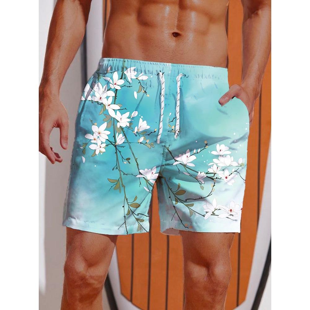2026 Summer 3D Printed Ukiyo-E Fierce Dragon Printing Shorts Men's Board Shorts Swim Trunks Drawstring Breathable Short