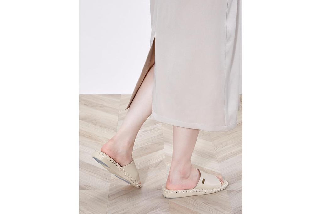 Pansy 9553 Antibacterial Indoor Size Ivory Women's Hand-Knitted Slippers, Small,