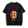 Vintage Distressed Bitcoin Print Trendy Casual Crewneck T-Shirt Pure Cotton T-shirt