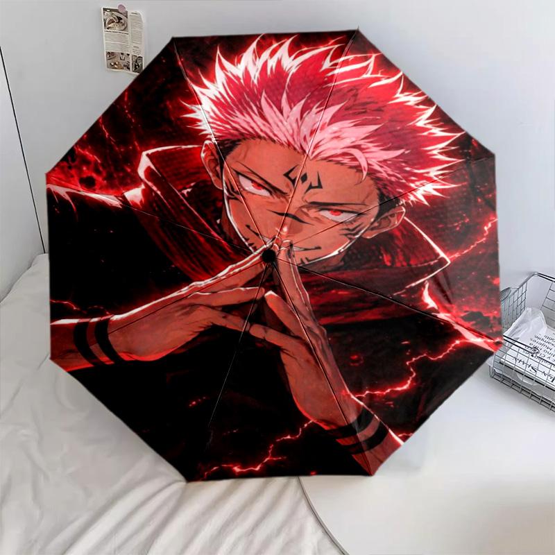 1PC Jujutsu Kaisen Automatic Umbrella - Suitable Travel Outdoor Portable Umbrella Birthday Gift Daily Essentials