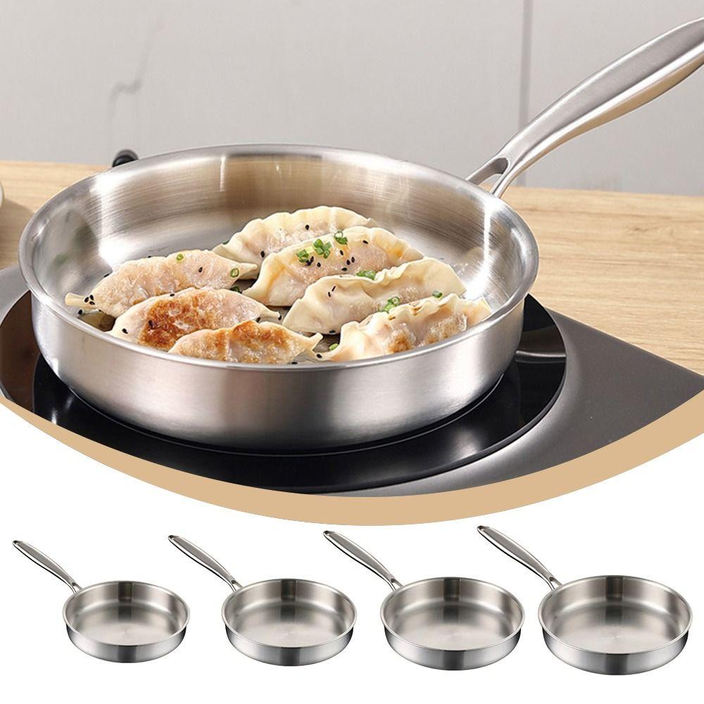 316L Stainless Steel Frying Pan Non-Stick Uncoated Cooking Pot  for Gas Stove Induction Cooker