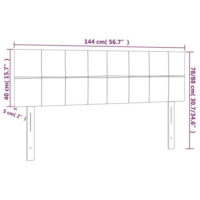 VidaXL LED Headboard Bedroom Furniture Double Bed Accessory Head of Bed Frame Interior Dark Green 3121663