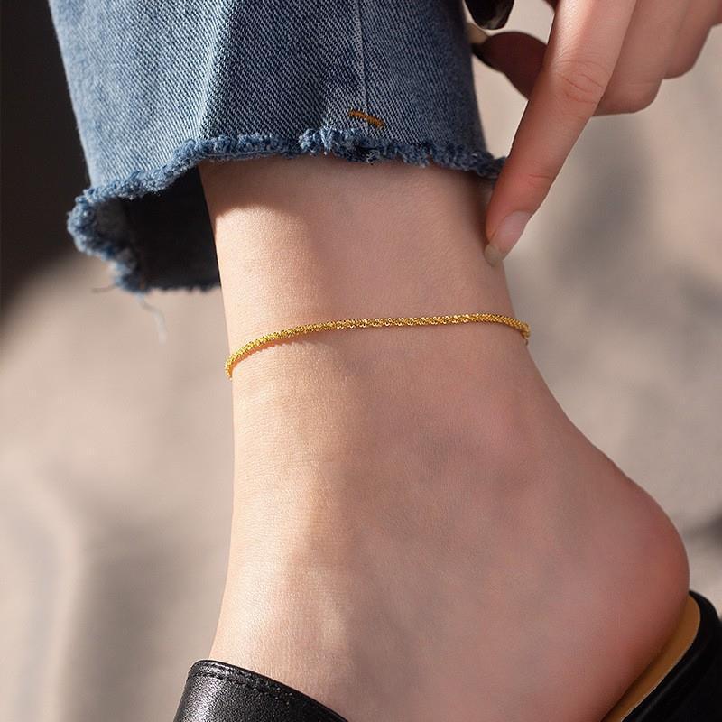 Tide Double-Layer Heart Anklet: 18K Gold-Plated Titanium Steel, Non-fading Fashion Light Luxury for Women