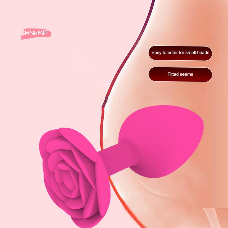 Rose Silicone Anal Plug Set of 3 Sizes Prostate Massager Butt Plugs Stimulator for Couples Men Women Anal Trainer Sex Toy